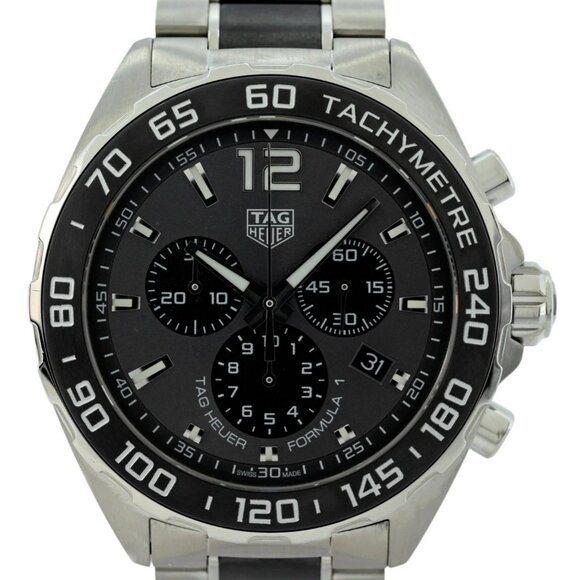 Tag Heuer 43mm Men's Formula 1 Stainless/ Ceramic Chrono Watch - Picture 1 of 9